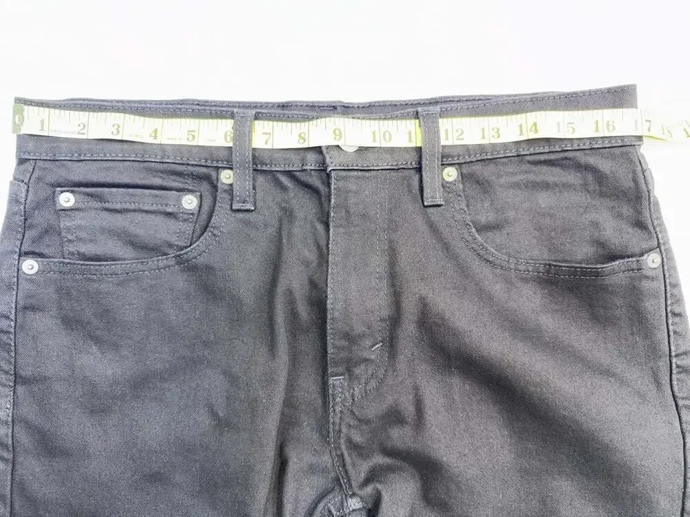 Levis 502 Regular Tapered Jeans Mens 32x30 Dark Black WaterLess Denim Pants EUC
